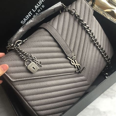 ysl college bag grey|ysl college bag large grey.